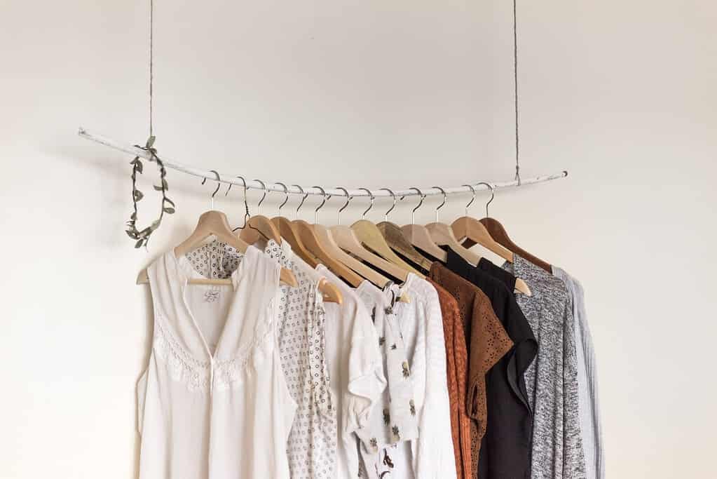 clothes hanging on an hanger