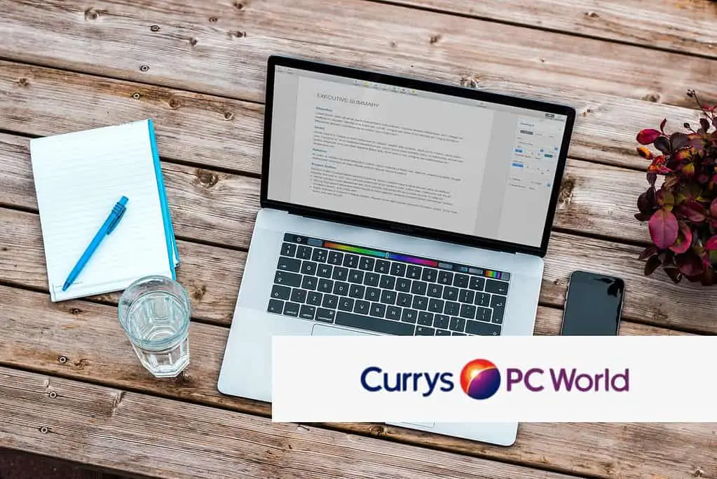 laptop on desk to return to currys pc world