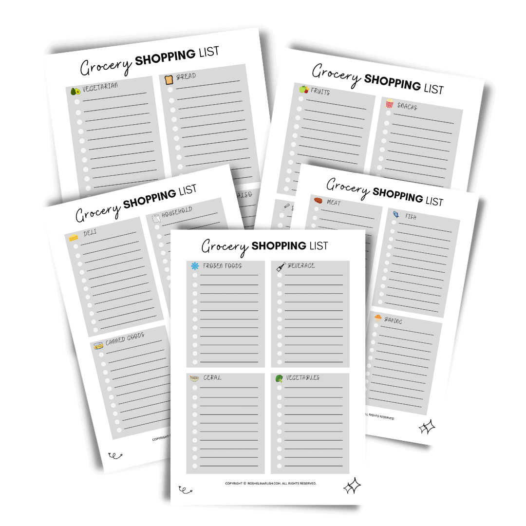 Meal planner template grocery list free download