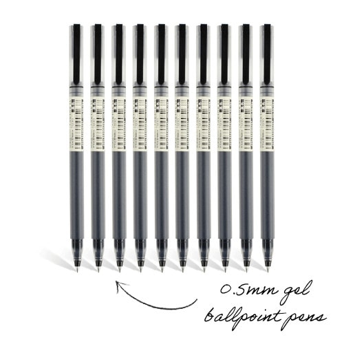 0.5mm gel ballpoint pens