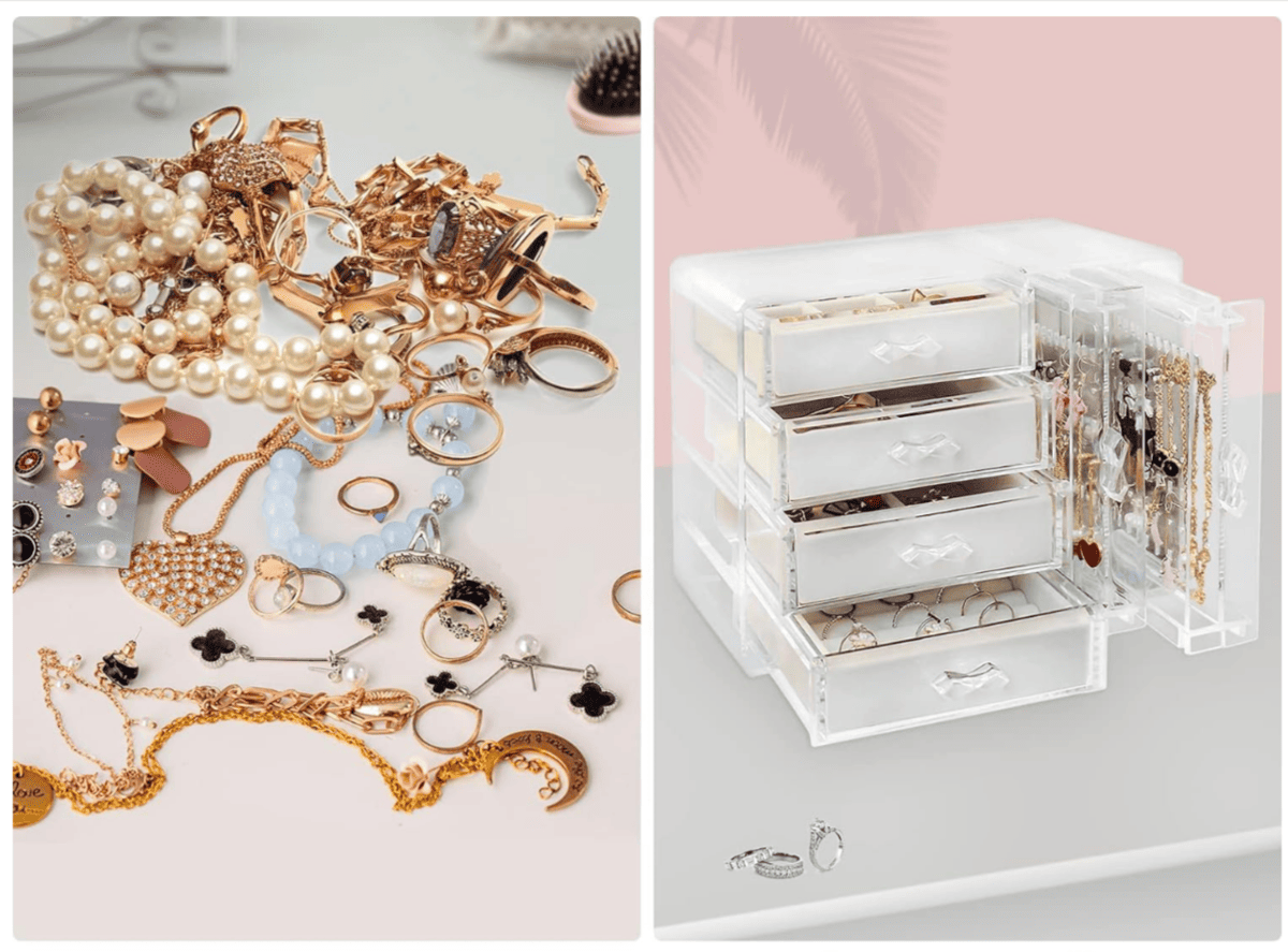 clear jewelry case holder
