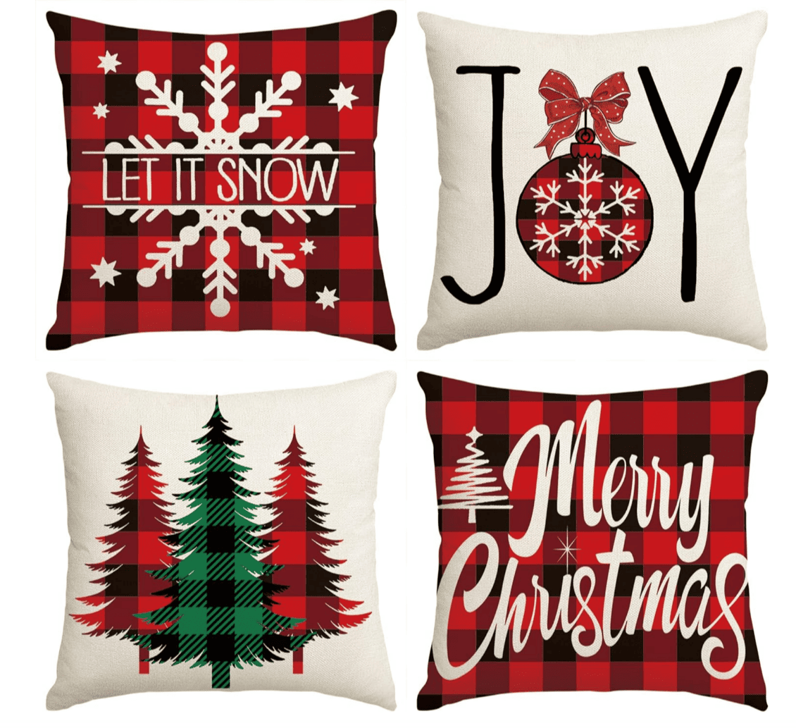 Christmas Tree Joy Snowflake Pillows
