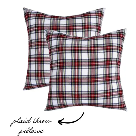Plaid throw pillows