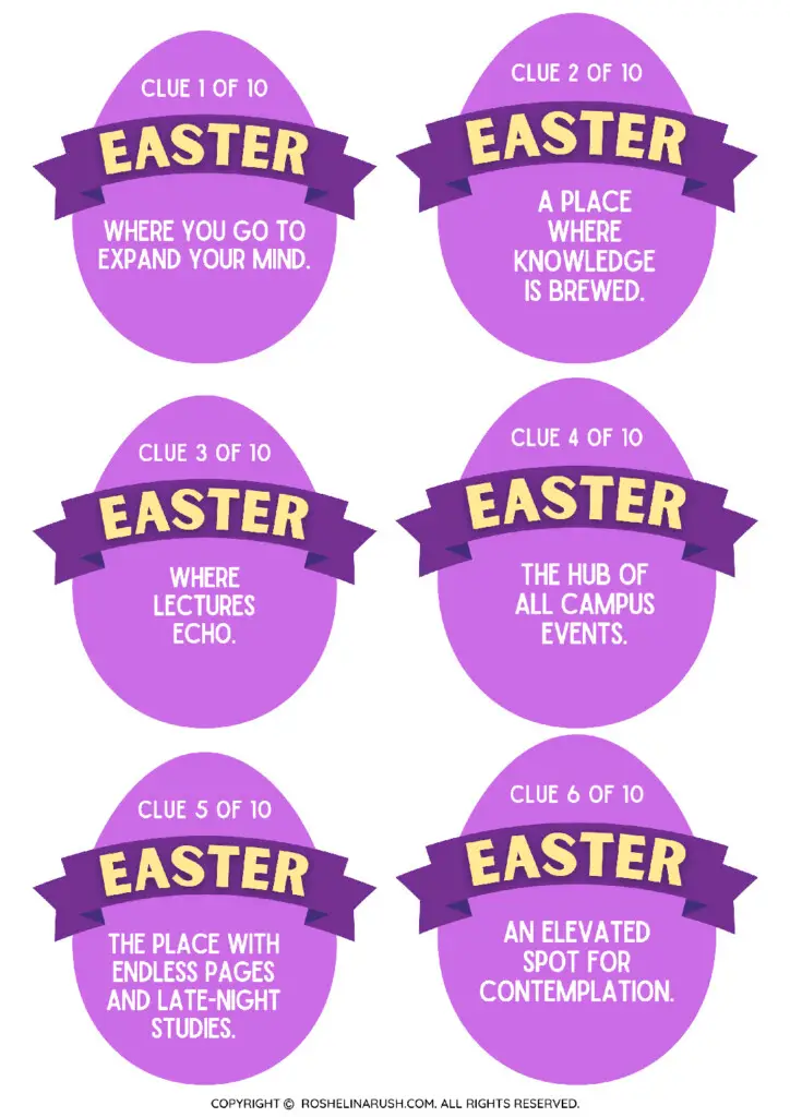 Easter Egg Hunt Clues For Young Adults PDF File pdf