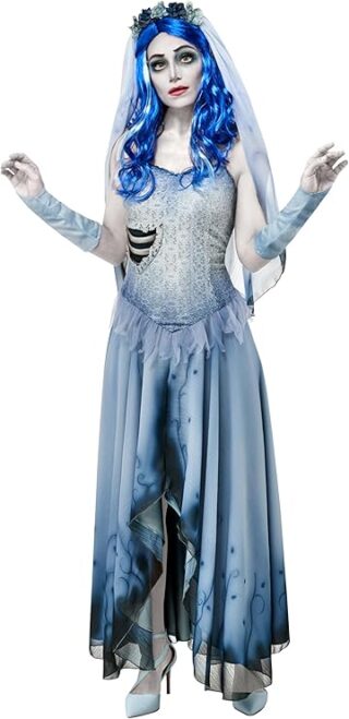 Corpse Bride Emily Costume Dress and Veil