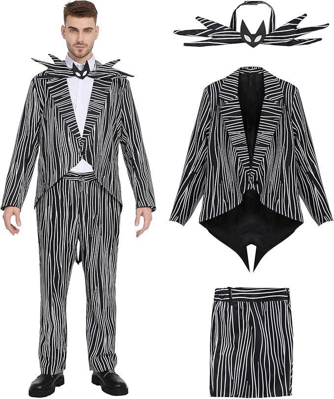 Halloween Costume Men Stripes Outfit