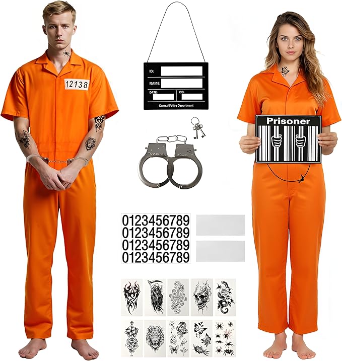 Prisoner Costume Orange Jumpsuit Inmate Costume
