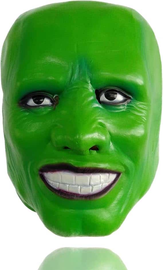 Here’s the alt text with your keywords included naturally:
Green face mask with a wide grin and exaggerated features, designed as part of a Men Halloween Costume Set. This vibrant and eye-catching mask is one of the fun halloween costumes for guys, perfect for parties, cosplay, or themed events.